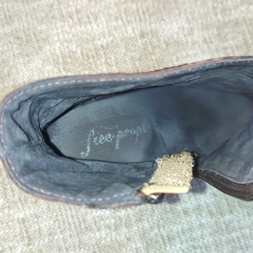 Women's Anthropologie Western Style Leather Suede Ankle Boots Pointed Toe - Picture 9 of 11